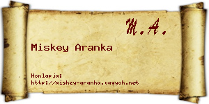 Miskey Aranka névjegykártya